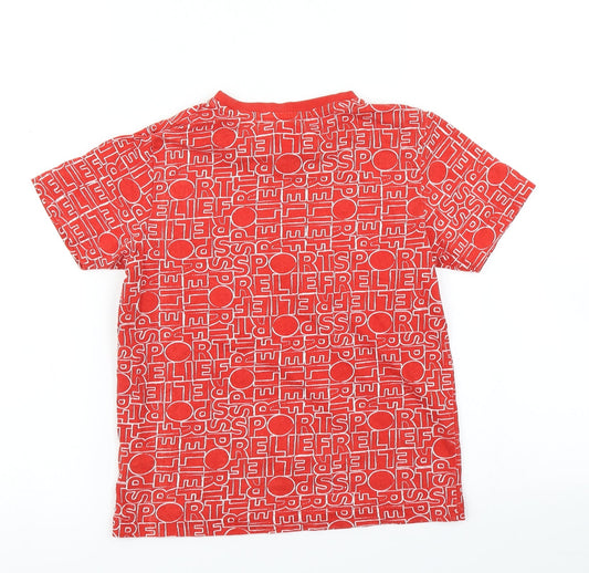 Sport Relief Boys Red Polka Dot Basic T-Shirt Size 5-6 Years