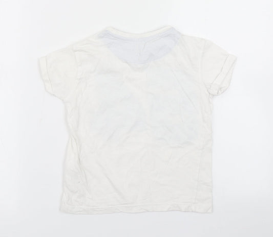 Vertbaudet Boys White Basic T-Shirt Size 6 Years