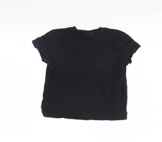 Topshop Womens Black Basic T-Shirt Size 14