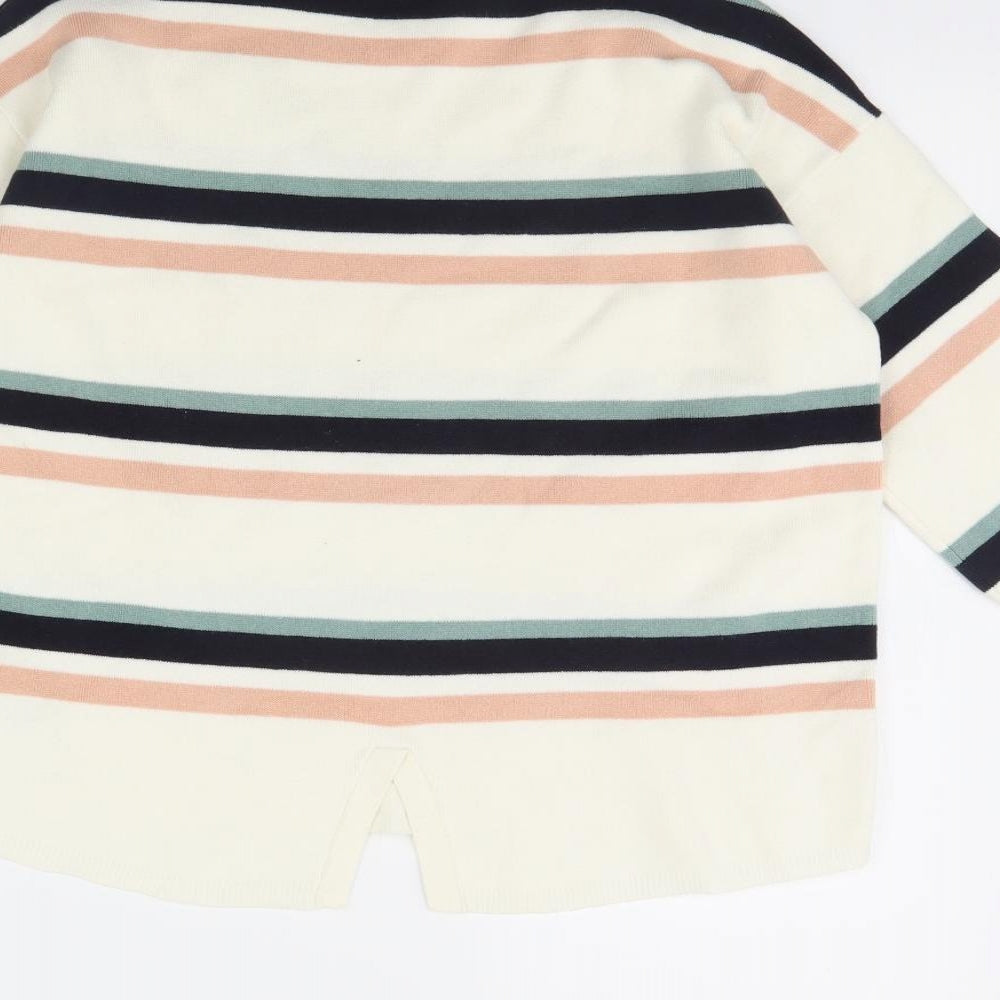 M&S Womens Ivory Striped Pullover Jumper Size S