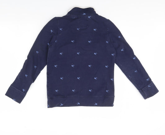 NEXT Womens Blue Animal Print Henley Jumper Size 10