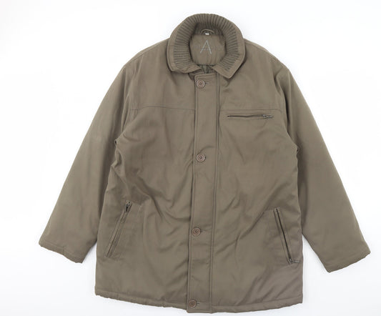 aldon Mens Green Rain Coat Coat Size M