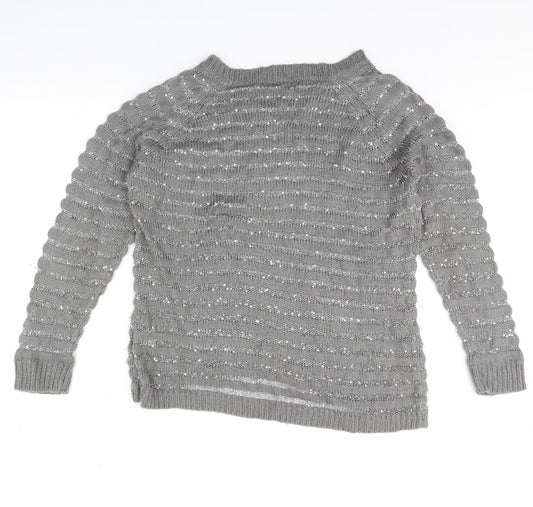 Originals Womens Grey Striped Pullover Jumper Size L