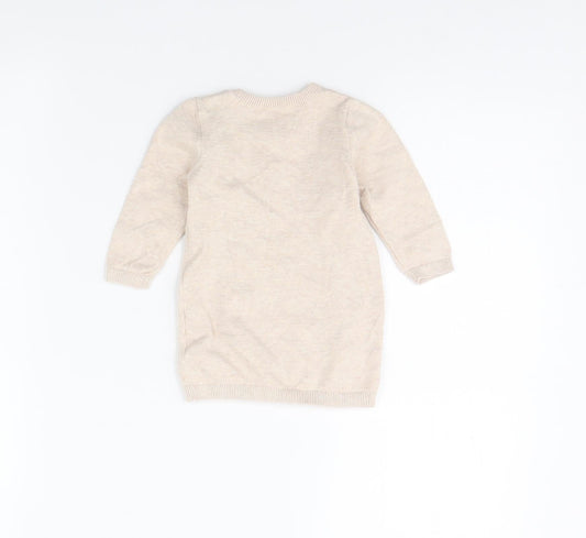 TU Girls Beige Jumper Dress Size 3-6 Months