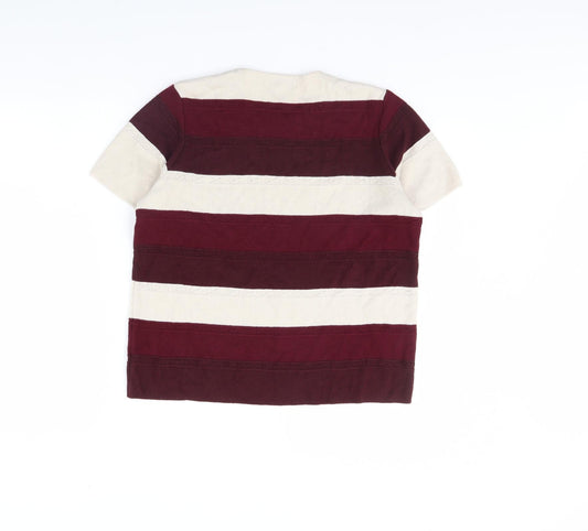 Berketex Womens Purple Striped Basic Blouse Size 14