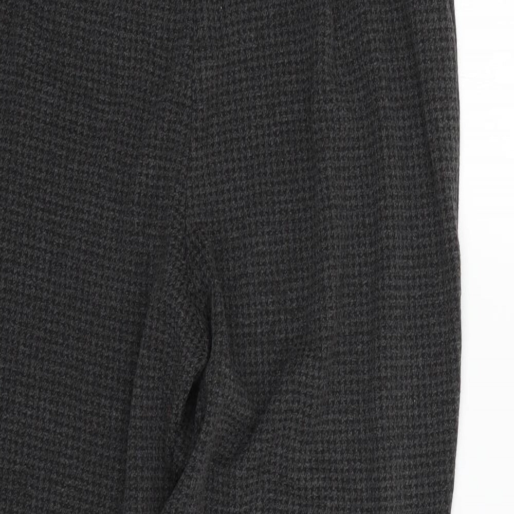 Marks and Spencer Womens Grey Check Trousers Size 16 L21 in