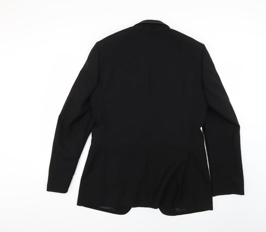 Preworn Mens Black Jacket Suit Jacket Size 40