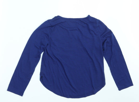 Kohl's Girls Blue Rayon Pullover Sweatshirt Size M - Seasonal Christmas Festive Holiday