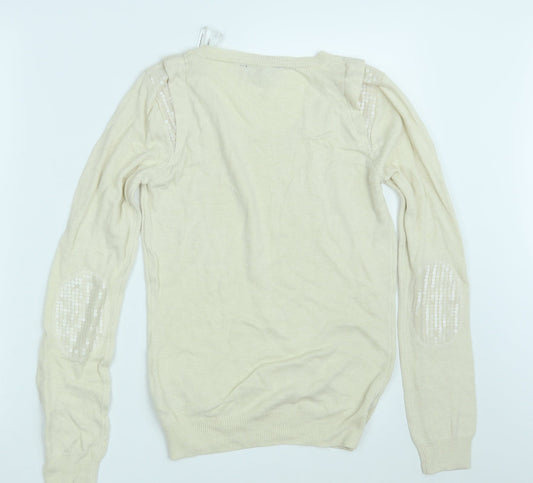 Dorothy Perkins Womens Beige Knit Pullover Jumper Size 8