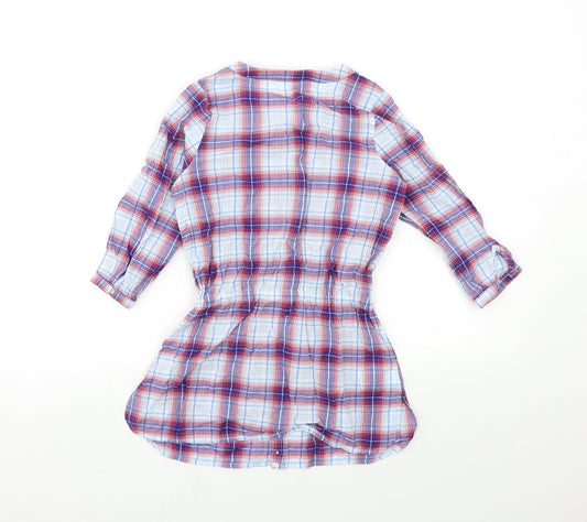 Country Road Girls Blue Check Shirt Dress Size 4 Years