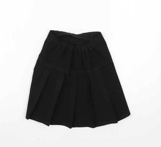 Marks and Spencer Girls Black Flare Skirt Size 6 Years