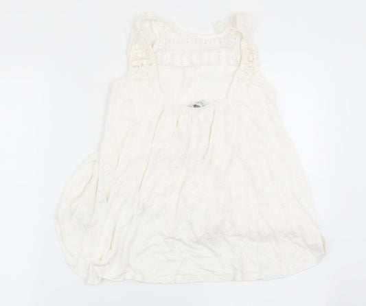 Pull&Bear Womens White Basic Tank Size 6