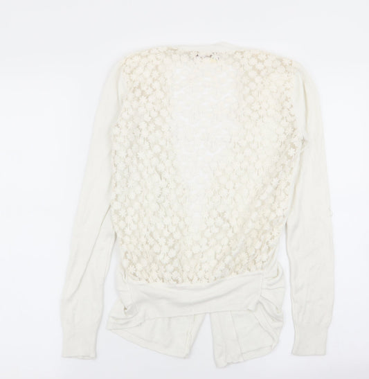 vouley vous Womens White Floral Cardigan Jumper Size M