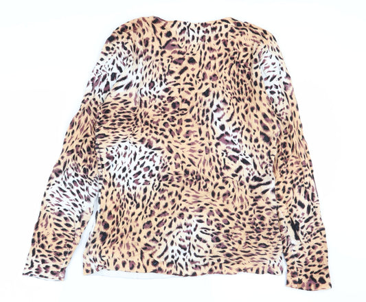 luc 8 fashion Womens Multicoloured Animal Print Basic T-Shirt Size 12