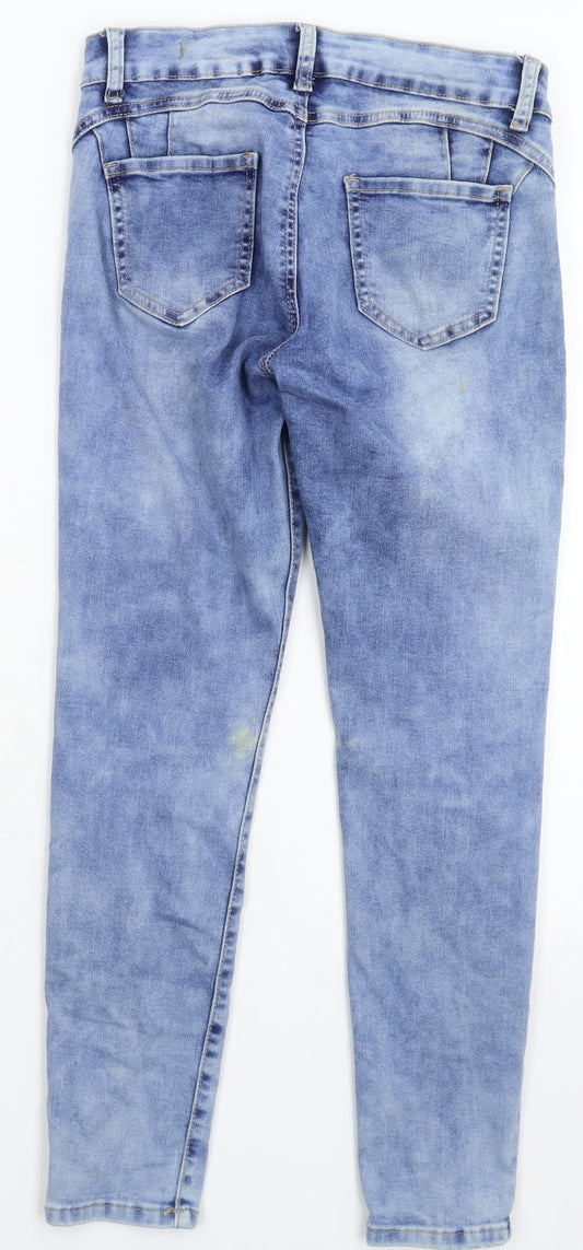 Preworn Womens Blue Denim Skinny Jeans Size M L26 in