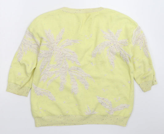 Marks and Spencer Womens Yellow Knit Pullover Jumper Size 12