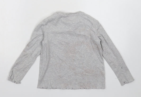 George Girls Grey Basic T-Shirt Size 7-8 Years