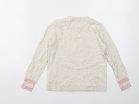 Gap Girls Ivory Geometric Pullover Jumper Size S