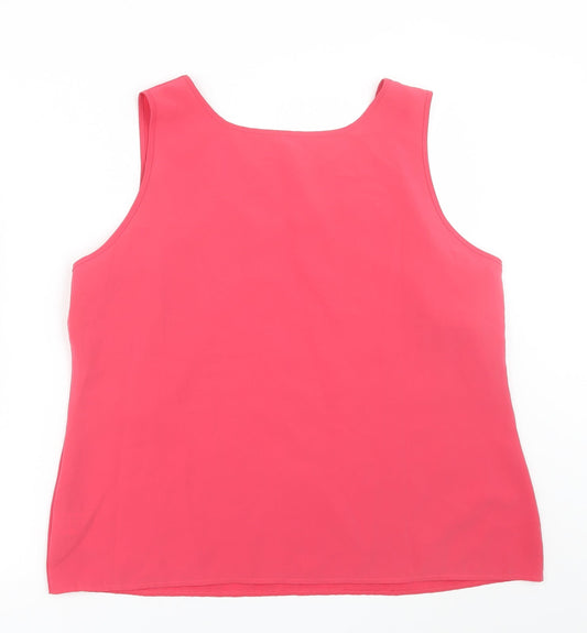 M&S Womens Pink Basic Tank Size 18