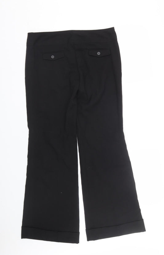 Preworn Womens Black Trousers Size 12 L31 in
