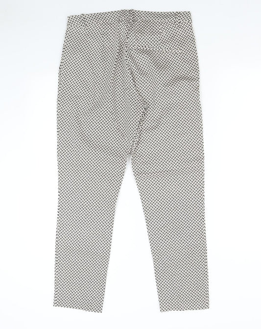 H&M Womens Multicoloured Geometric Trousers Size 12 L27 in