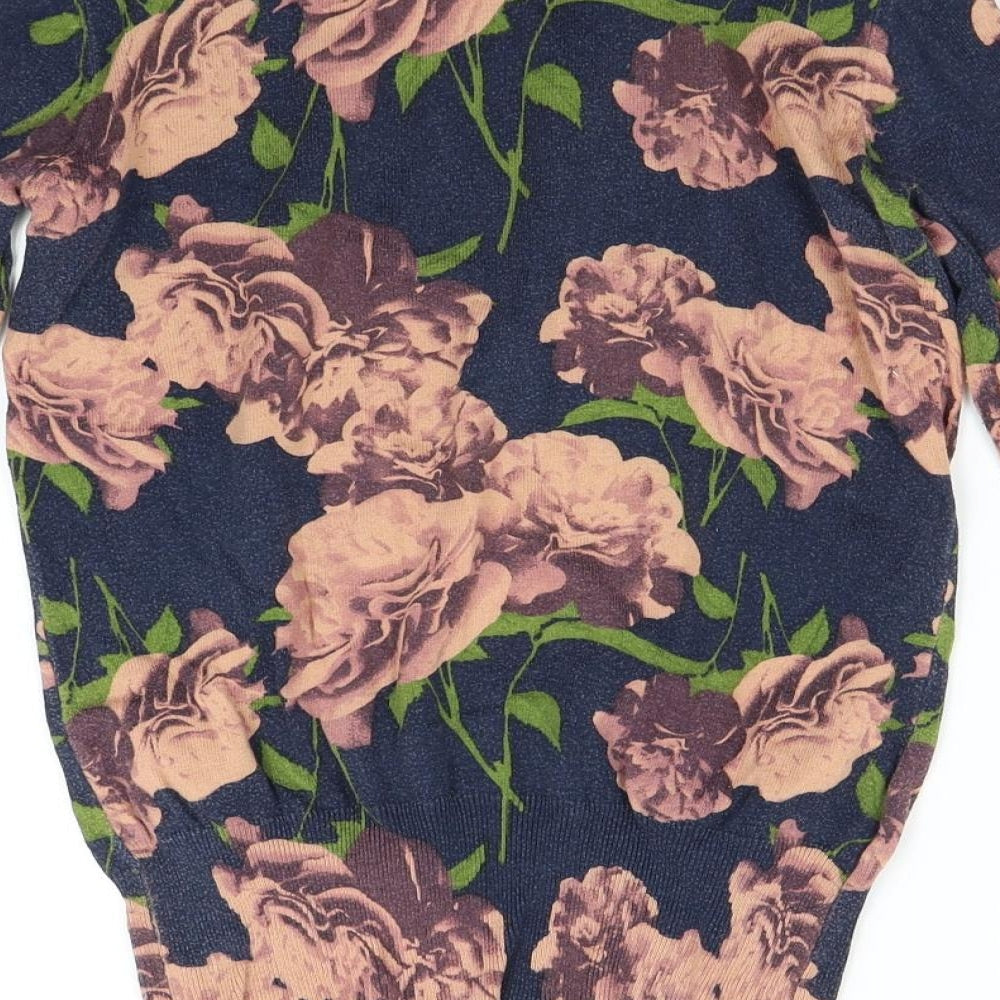 NEXT Womens Multicoloured Floral Knit Pullover Jumper Size 8