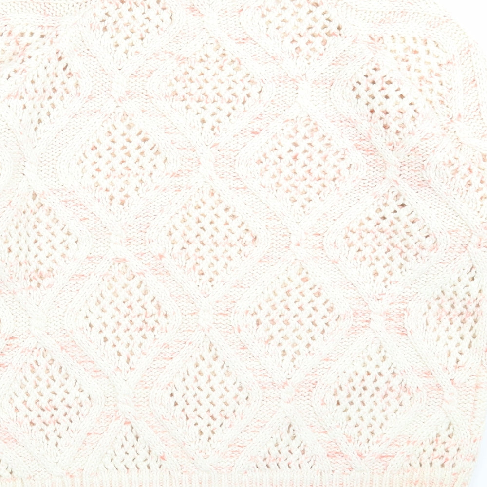 Marks and Spencer Womens Ivory Geometric Knit Pullover Jumper Size 12