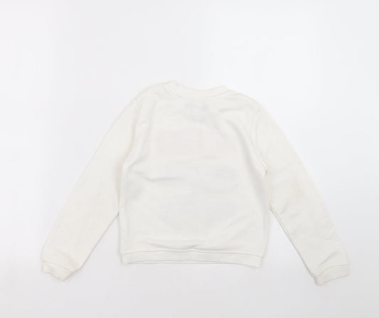 Primark Girls Ivory Pullover Sweatshirt Size 6-7 Years - love laugh sparkle