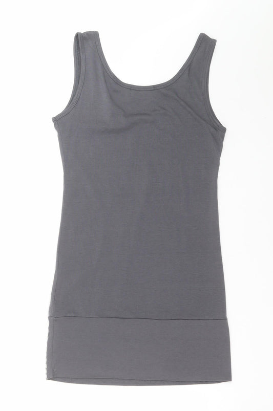 RAVI FAMOUS Womens Grey Basic Tank Size S - studded