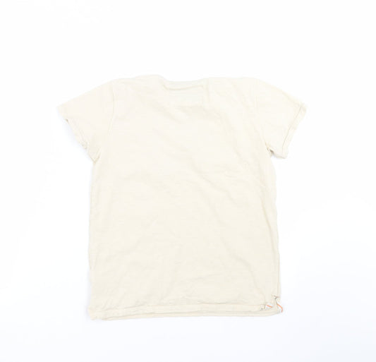 NEXT Boys Beige Basic T-Shirt Size 9 Years - Embroidered detail
