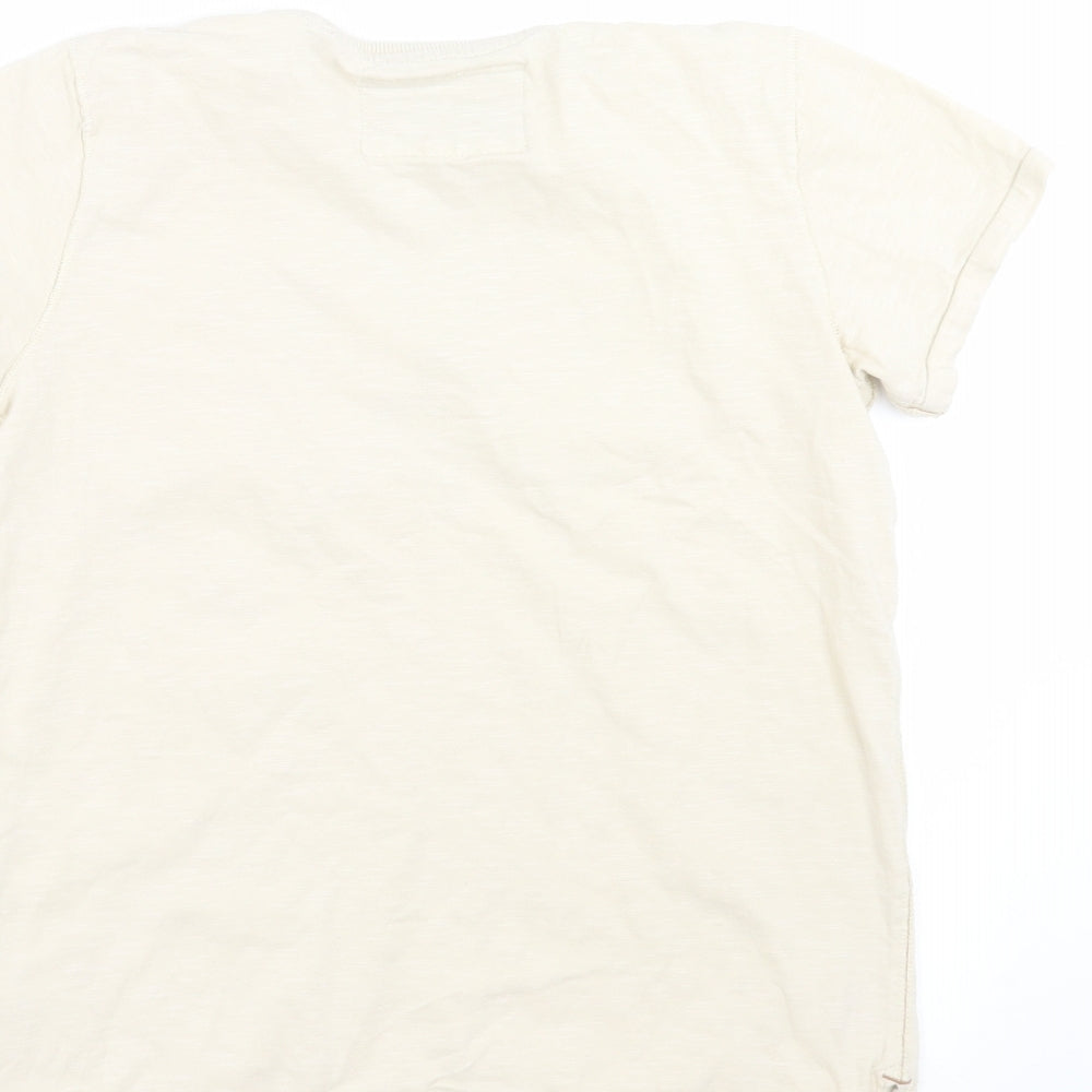 NEXT Boys Beige Basic T-Shirt Size 9 Years - Embroidered detail