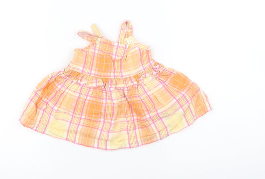Marks and Spencer Girls Multicoloured Check Tank Dress Size 0-3 Months