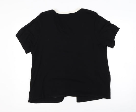 Soul Collection Womens Black Basic T-Shirt Size XL