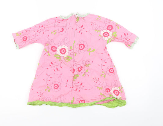 Minymo Girls Multicoloured Floral Shirt Dress Size 4 Years