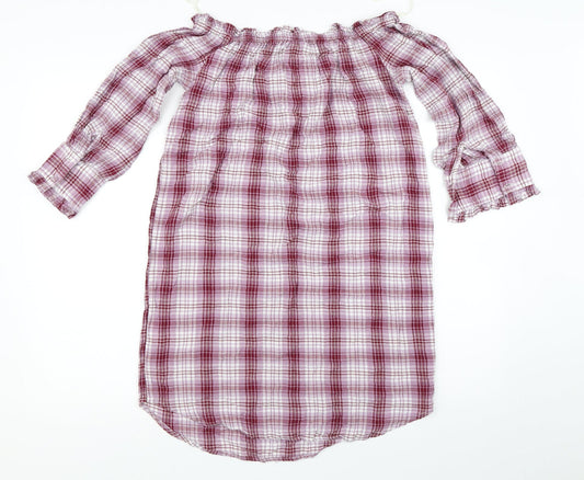 New Look Womens Red Check Mini Size 10