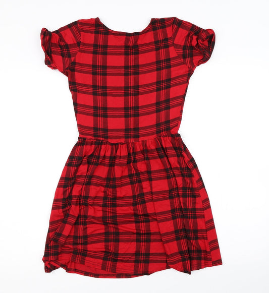 Sophia Mirza Womens Red Check Mini Size M