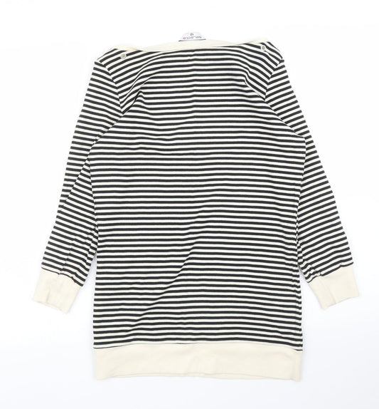 Select Womens White Striped Tunic Jumper Size 12