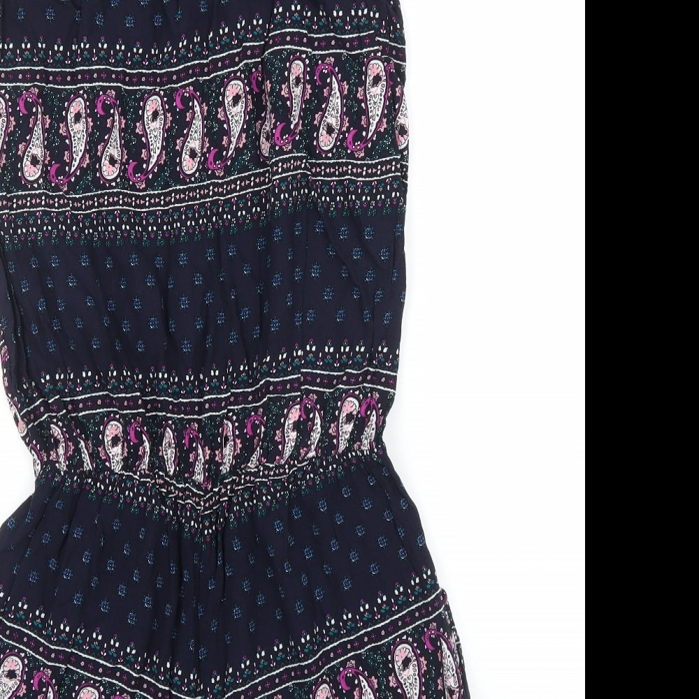 Marco & Co Womens Blue Paisley Romper One-Piece Size M