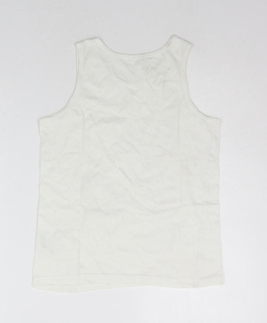 George Girls White Basic Tank Size 11-12 Years