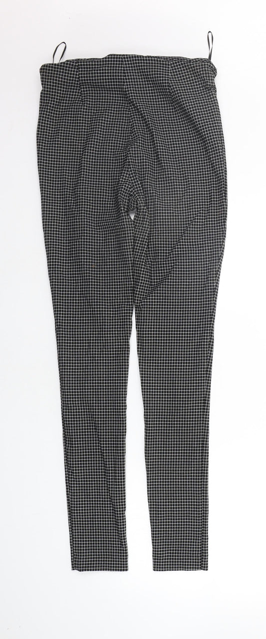 New Look Womens Black Check Trousers Size 10 L29 in