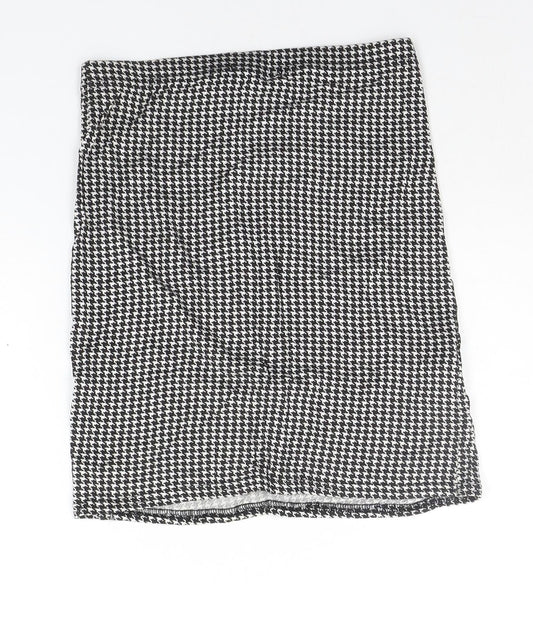 PRETTYLITTLETHING Womens Grey Check A-Line Skirt Size 8