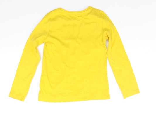 Primark Girls Yellow Houndstooth Basic Polo Size 5-6 Years
