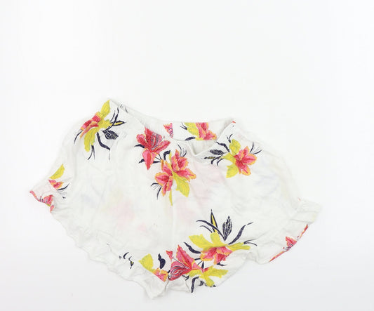 Women's Secret Womens White Floral Sweat Shorts Size S