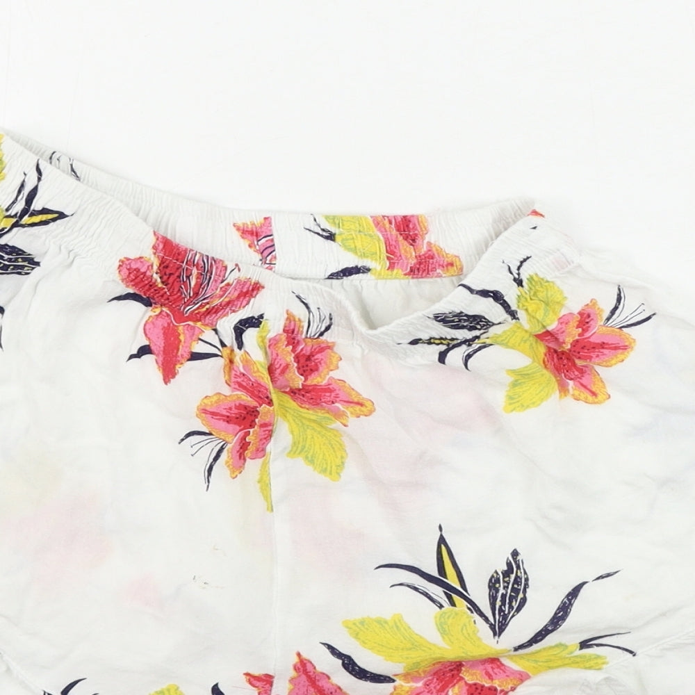 Women's Secret Womens White Floral Sweat Shorts Size S