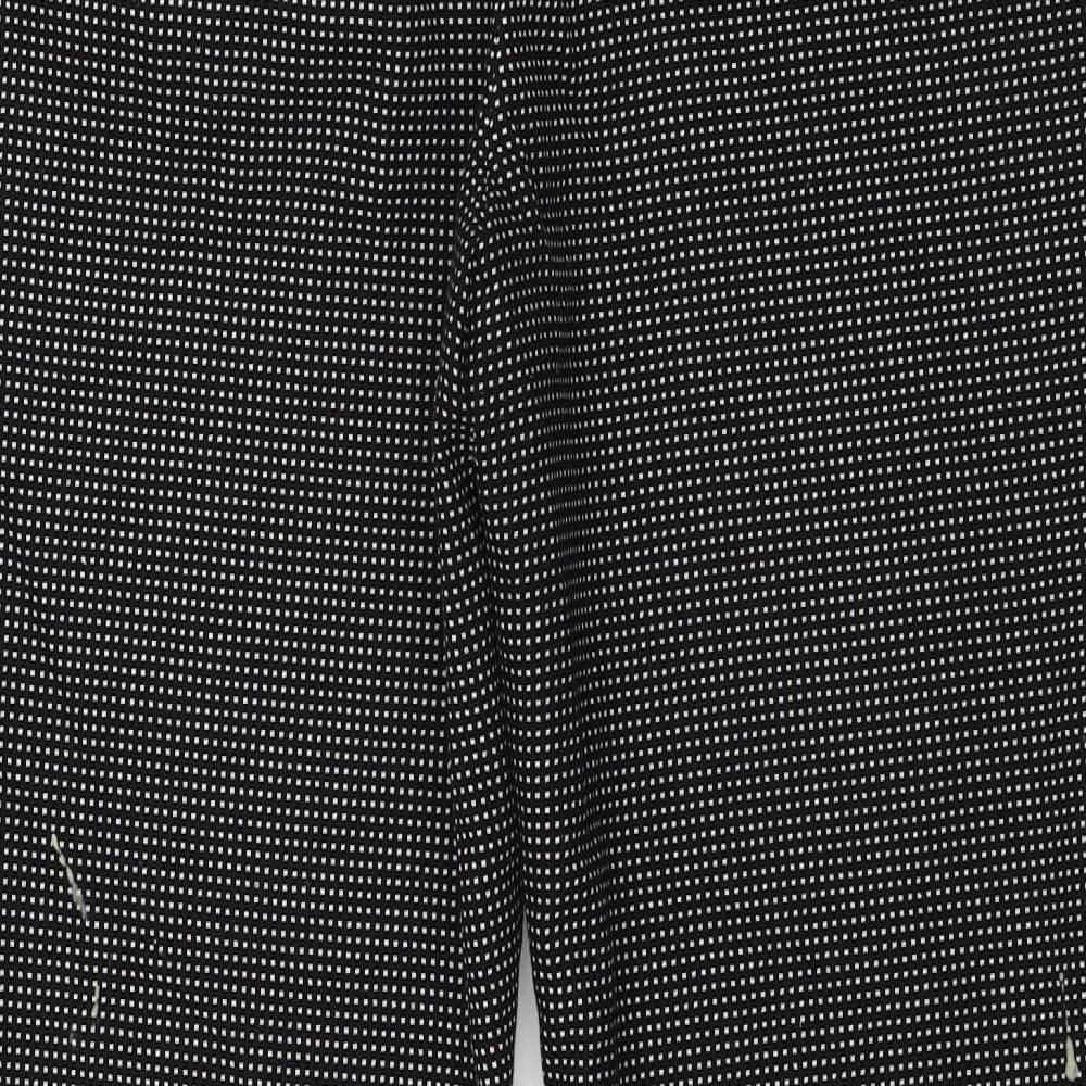 Zara Womens Black Check Trousers Size 8 L25 in