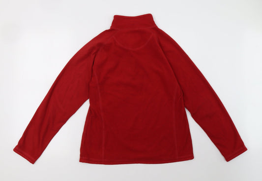 Womens UK 12 Regular Mountain Life Red Pullover Sweatshirt