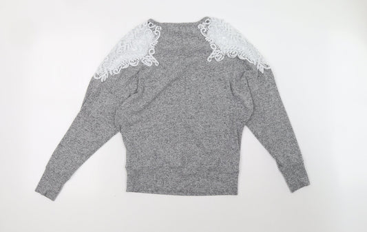 Dorothy Perkins Womens Grey Pullover Sweatshirt Size 10