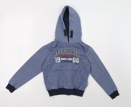 Lee Cooper Boys Blue Pullover Hoodie Size 7-8 Years