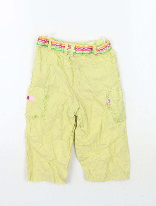 In style Girls Green Floral Cargo Trousers Size 12-18 Months