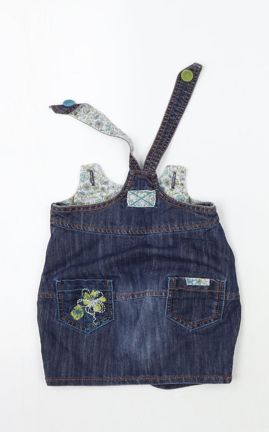 NEXT Girls Blue Pinafore/Dungaree Dress Size 6-9 Months